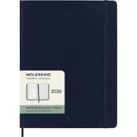 Moleskine Classic Soft 12M veckokalender XL safirblå 2026