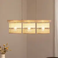 Duolla Hänglampa Treeon , dimbar, Creme / bärnsten, Vardagsrum / matsal, Trä, Pendellampa