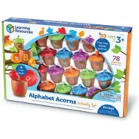 Learning Resources Alphabet Acorns Aktivitetsset – Praktisk bokstavsigenkänning, matchning mellan stora och små bokstäver, färgkodade räknare