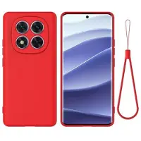 Mtp Products Xiaomi Redmi Note 14 Pro 5G/Poco X7 Flytande silikon skal med handrem - Röd
