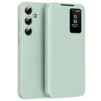 Mtp Products Samsung Galaxy S25 FE Smart Clear View Flip Skal med kortplats - Ljusgrön