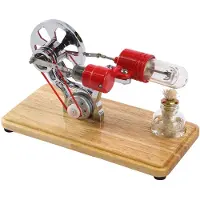TOMTOP JMS Stirling Engine Kit Elgenerator Varmluftsmotormodell Fysisk generatormodell med LED OS6244-3