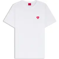 HUGO för kvinnor. 50562145 Damacia T-shirt vit (L), Casual, Bomull, Kort ärm