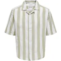 Only & Sons Skjortor med korta ärmar ONSTES RLX CTN SLUB STRIPE man - Vit - EU M