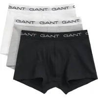 Gant Boxershorts Trunk 3-Pack Svart Grå Vit Storek