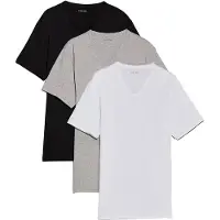 Calvin Klein 3 Pack V Neck T-Shirts Cotton Stretch Blend