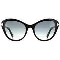 Tom Ford Cat Eye Dam Shiny Svart Rök Gradient