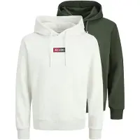 Jack & Jones Sweatshirt 'JJPan' mörkblå / mörkgrön / röd / vitmelerad
