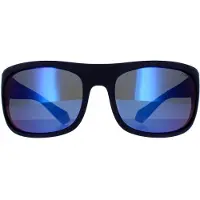 Polaroid Wrap Mens Blue Grey Blue Mirror Polariserade solglasögon