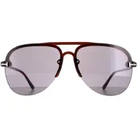 Tom Ford Aviator Herr Glänsande Ljusbrun Rök Frotté 02 FT1004