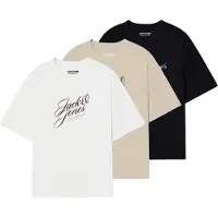 Jack & jones T-shirt 'JORInwood' beige / blå / svart / vit