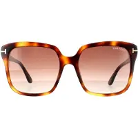Tom Ford Rectangle Womens Blonde Havana Brown Gradient Solglasögon