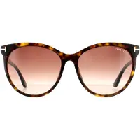 Tom Ford Cat Eye Womens Mörk Havanna Brun Gradient Solglasögon