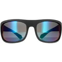 Polaroid Wrap Mens Grey Green Grey Green Mirror Polariserade solglasögon