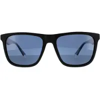 Polaroid Square Unisex Svart Transparent Blå Blå Polariserade Solglasögon