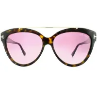 Tom Ford Solglasögon 0518 Livia 52Z Dark Havana Gradient Mirror Violet