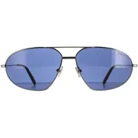 Tom Ford Aviator Herr Glänsande Gunmetal Blå Bradford FT0771