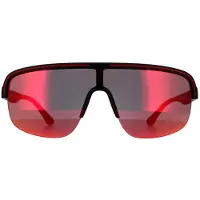 Police Polis Semi Rimless Mens Matte Dark Grey Multilayer Red 90041091