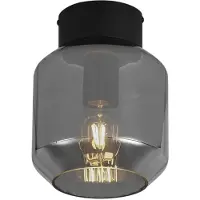 QAZQA Modern taklampa svart med rökglas - Stiklo