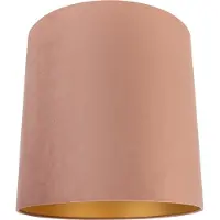 QAZQA Sammetsskärm rosa 40/40/40 med guldfärgad insida
