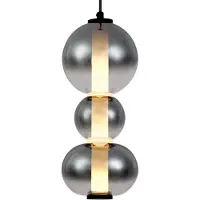 QAZQA Art Deco Pendellampa Svart med Rök- och Klarglas 3-ljus Inkl. LED - Lizzy