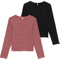 Kids Only Tröjor - beskuren - 2-pack - KogDixi - Rosa Lemonad/St - - 5-6 år (110-116) - Tröja
