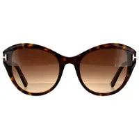 Tom Ford Cat Eye Dam Mörk Havanna Brun Gradient