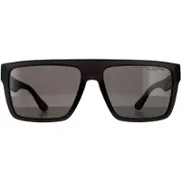 Tommy Hilfiger Rectangle Mens Matte Grey Grey Polarized Solglasögon