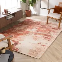 Studio Clarice Abstrakt matta | Candice terrakotta hos Volero | 80x150cm | Bomull | Blandat | Rektangulär | Låg lugg