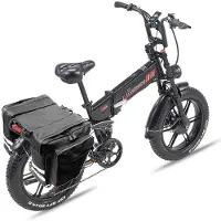 RANDRIDE Electric Bike 1000W*2 Motor 20*4.0-inch Fat Tires Hydraulic Brake Shimano 7-Speed electric fat bike YX20M-2 svart
