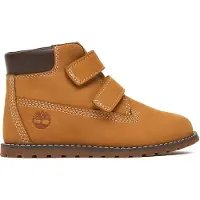 Timberland för pojkar. TB1A127M2311 Bruna skinnkängor Pokey Pine (21), Hud, Karta, Kardborreband, Casual, barnmode