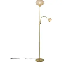 QAZQA Smart golvlampa mässing med bärnstensfärgat glas 2-ljus inkl. WiFi - Brianna