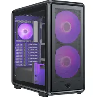 Cooler Master MasterFrame 600 Mesh - Mid tower - SSI CEB - genomskinlig sidopanel (härdat glas) (ATX) - svart - USB/ljud