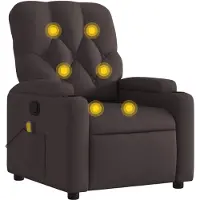 vidaXL Massagefåtölj mörkbrun tyg
