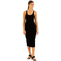 Armani Exchange för kvinnor. XW000820AF13729UC001 Svart midiklänning (S), Casual, Viskos, Ärmlös / Hängselbyxor