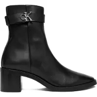 Calvin Klein Leather Square Toe Zip Ankle Boots