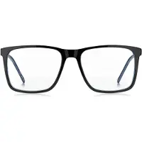 HUGO Black-acetate optical frames with contrast rubber logo