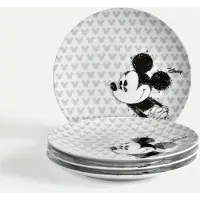 Fyrklövern Mickey Mouse Silhouette assiett 22 cm 4-pack