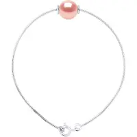 Diadema Mesh Armband Serpentin Rund Sötvattenspärla och Ros Natur 9-10 mm 925