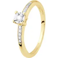 Diadema Diamant solitär med stöd 0,070 Cts Illusion 1 Ct Yellow Gold infattad med fyra klor