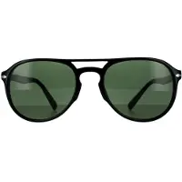 Persol Aviator Unisex Svarta Gröna Solglasögon