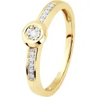 Diadema Diamant Solitaire med stöd 0,060 Cts Illusion 0,50 Cts Gul Guld