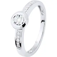Diadema Diamant Solitaire med stöd 0,070 Cts Illusion 1 Ct vitguld