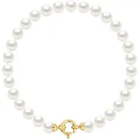 Diadema - Armband - Äkta sötvattenspärlor - Gult guld
