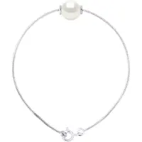 Diadema Mesharmband Serpentin rund sötvattenspärla och vit 9-10 mm 925