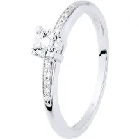 Diadema Diamant solitär med stöd 0,070 Cts Illusion 1 Ct vitguld infattad med fyra klor