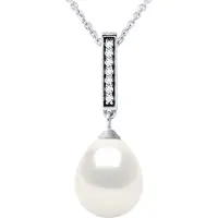 Diadema BARETTE Halsband Sötvattenspärla Smycken 9-10mm Vit 925