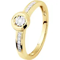 Diadema Diamant Solitaire med stöd 0,070 Cts Illusion 1 Ct gul guld