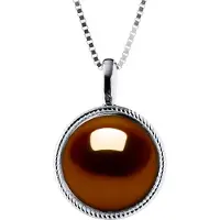 Diadema AURA Halsband Sötvattenspärla 9-10 mm Choklad 925