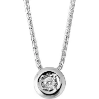 Diadema Halsband Diamant Solitaire 0,020 Cts Serti Illusion 0,50 Cts Vitguld